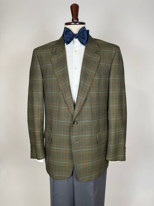 Giacca Valentino anni ‘80 hopsack principe di Galles verde - tg. 50/52