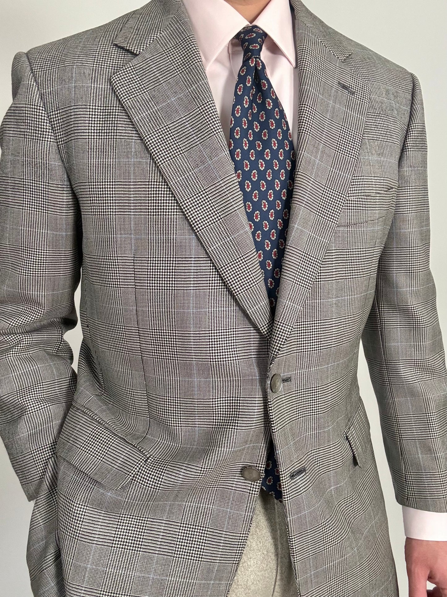 Giacca Yves Saint Laurent anni ‘90 principe di Galles bottoni madreperla - tg. 50