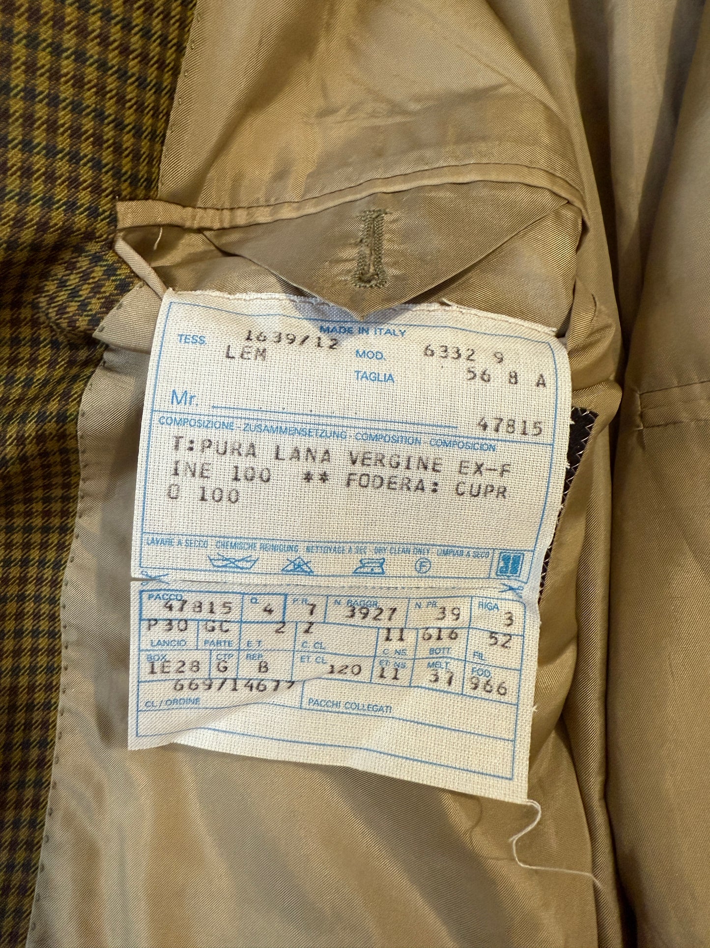 Giacca anni ‘80 flanella pied-de-poule verde - tg. 54