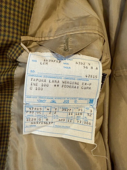 Giacca anni ‘80 flanella pied-de-poule verde - tg. 54