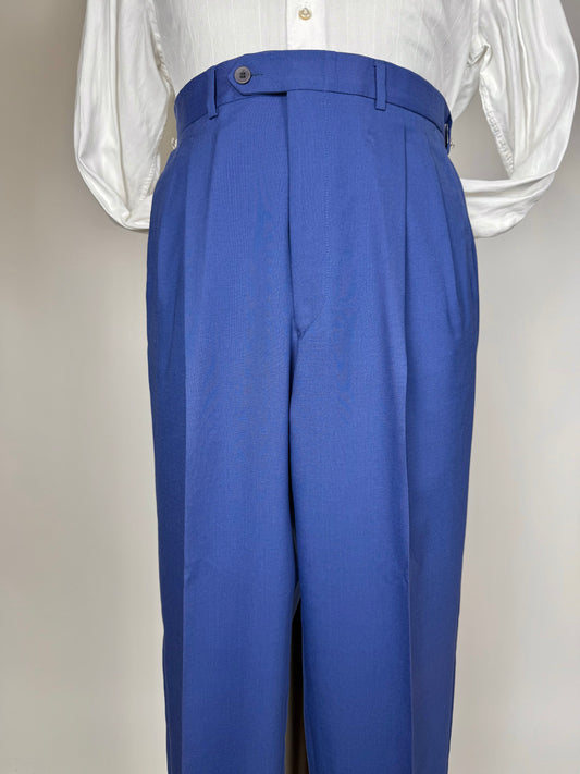 Pantaloni fresco lana blu china anni '80 (NOS) - tg. 50/52