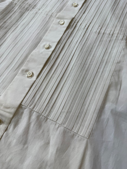 Camicia da smoking anni ‘70/‘80 con sparato plissettato - M collo 40