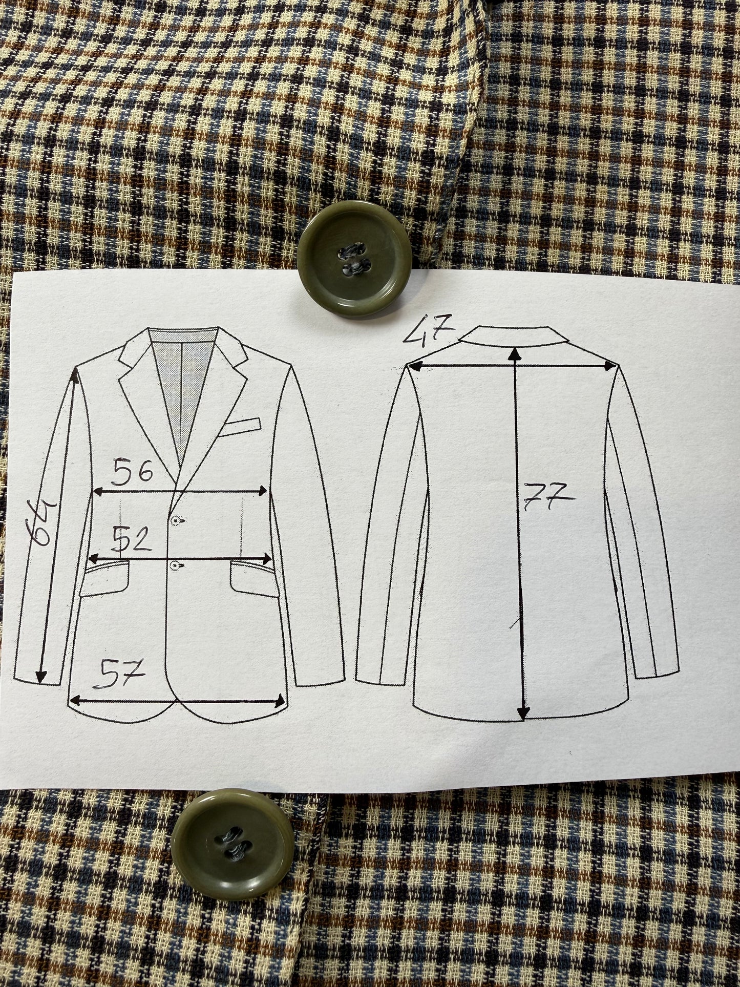 Giacca estiva Pierre Cardin anni '90 super twist quadretti - tg. 50