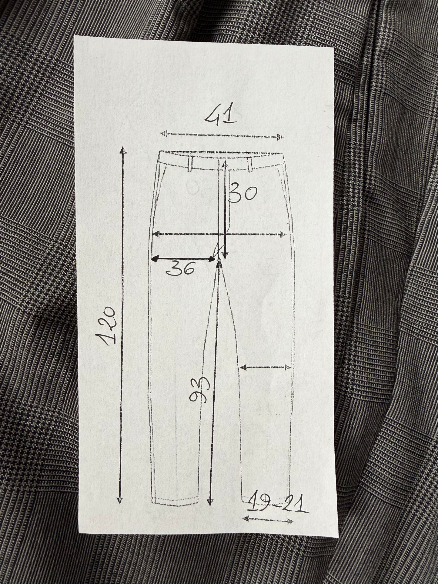 Pantaloni fresco lana principe di Galles anni '80 (NOS) - tg. 46/48