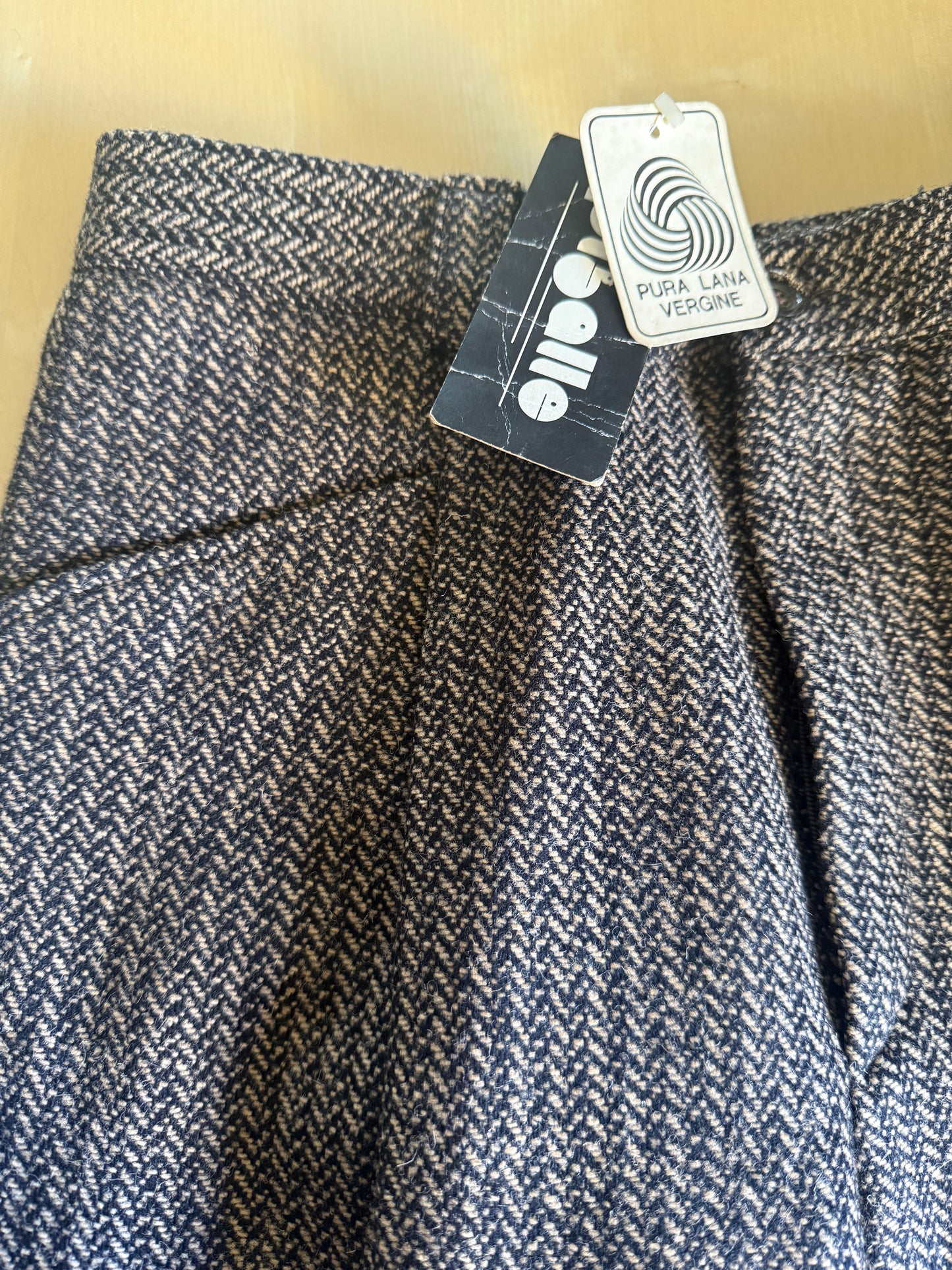 Pantaloni anni ‘70 in tweed spigato pesante (NOS) - tg. 44