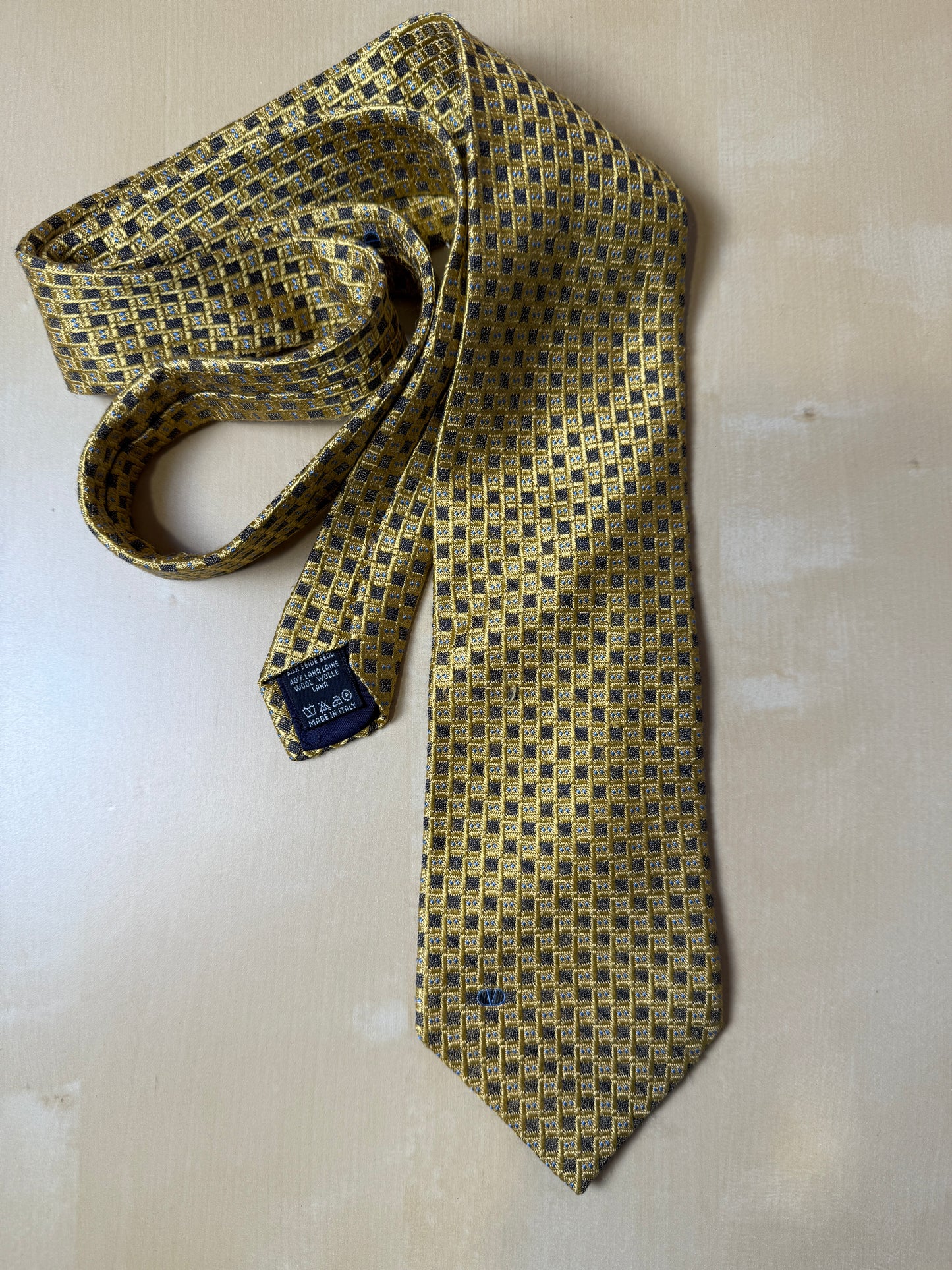 Cravatta Valentino gialla seta e lana