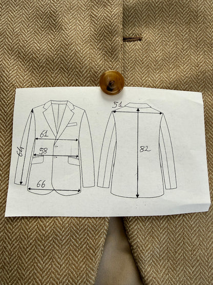Giacca sartoriale herringbone lana e cashmere beige - tg. 54/56