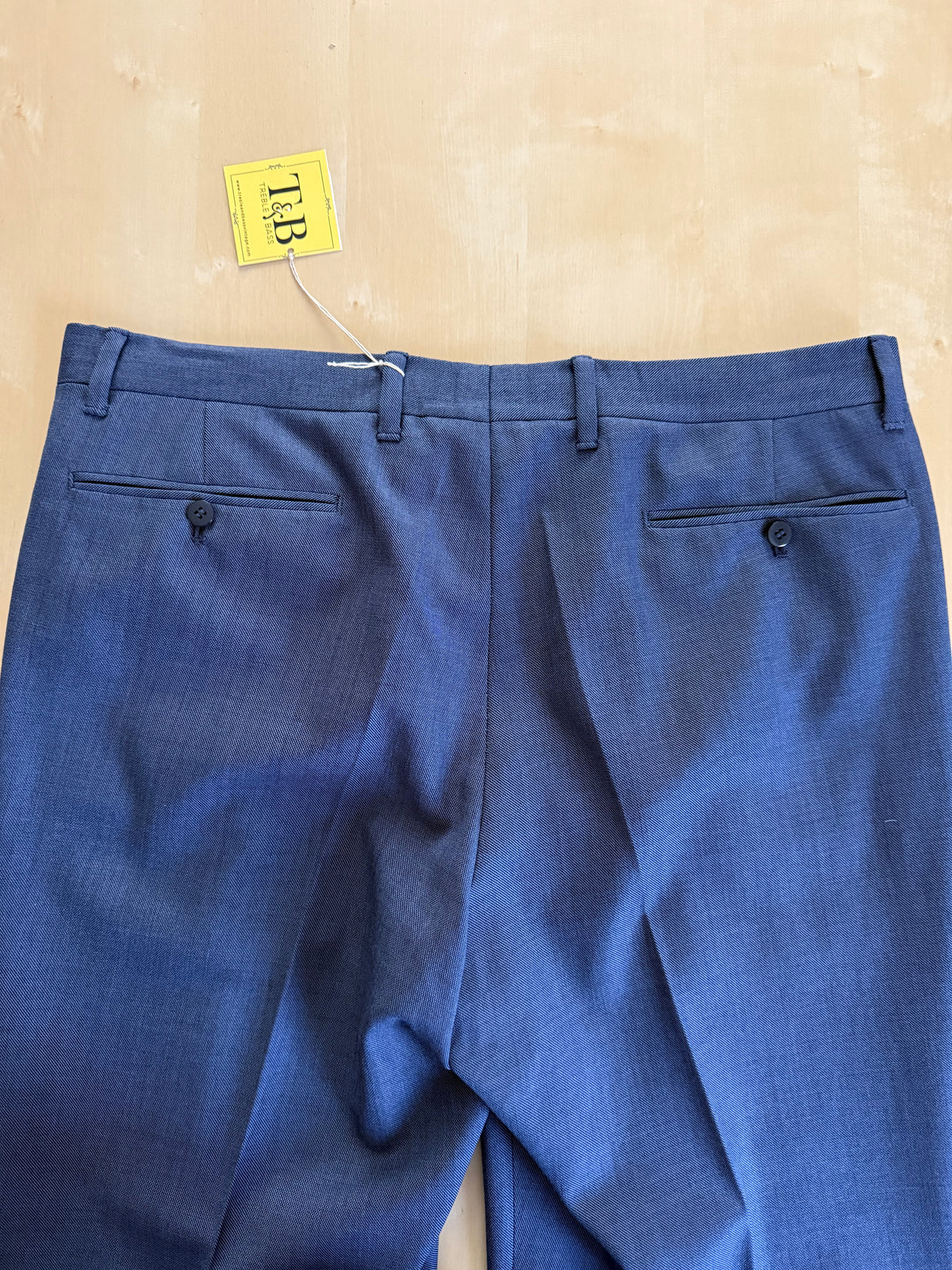 Pantaloni sartoriali grisaglia blu - tg. 52 corta