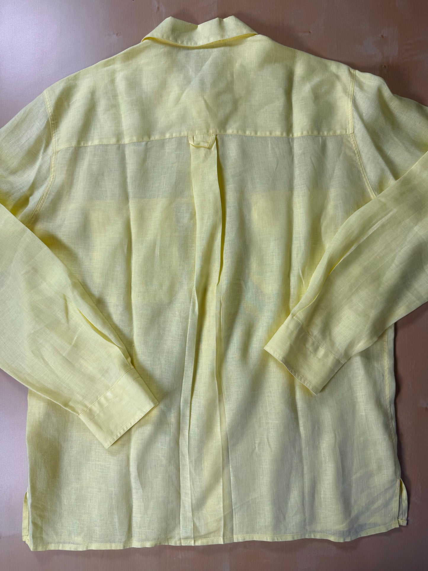 Camicia in lino giallo lime - L/XL collo 43