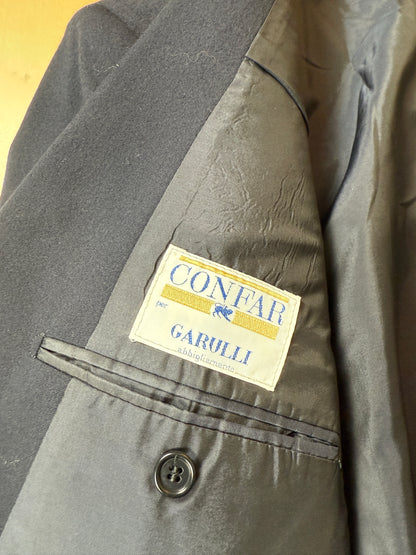 Giacca doppiopetto anni ‘80 flanella blu - tg. 50