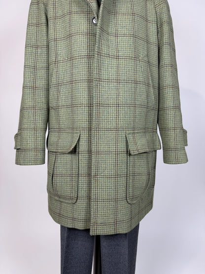 Cappotto raglan De Paz tweed verde cachi - tg. 54-56