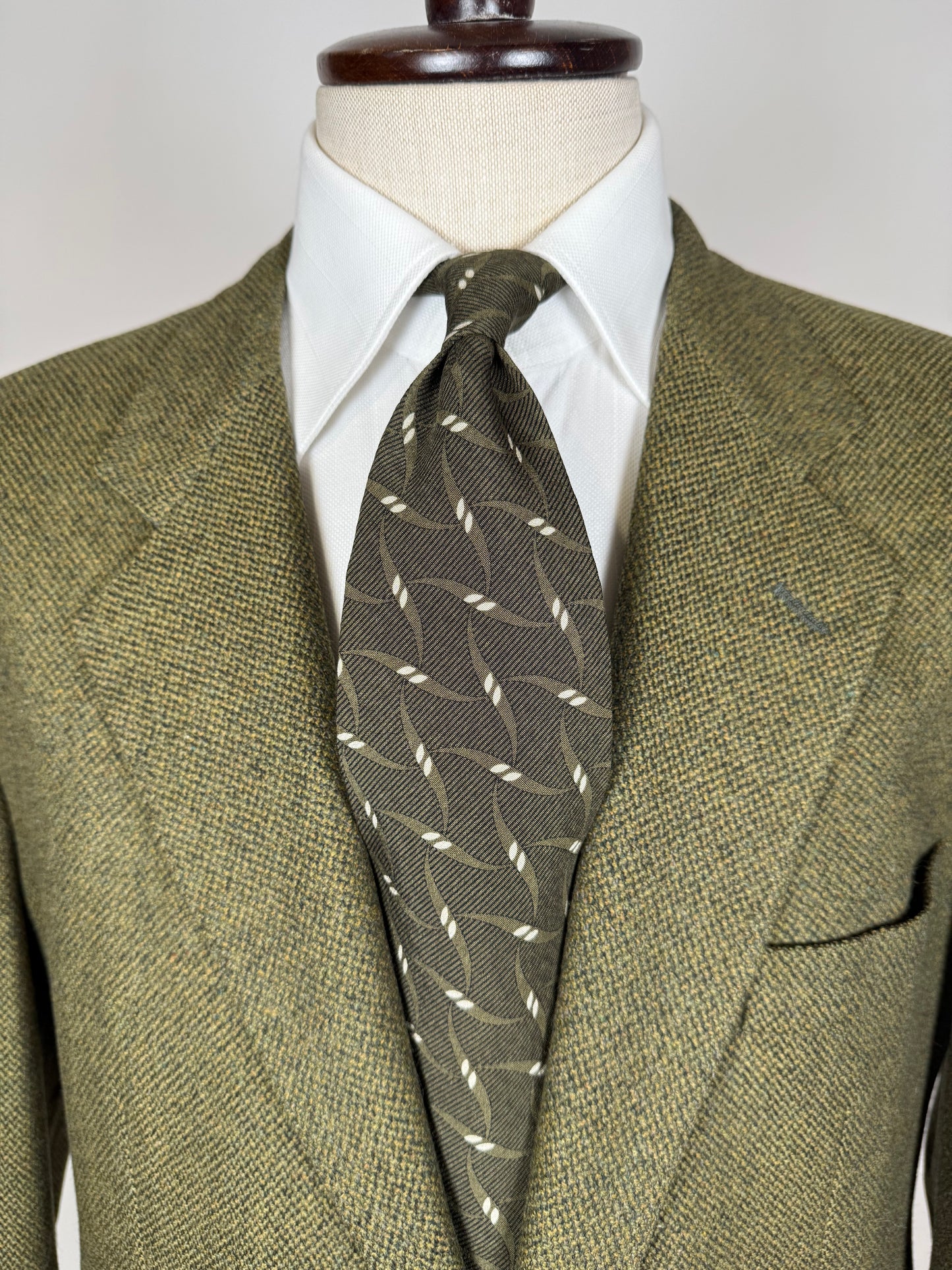 Cravatta Armani vintage verde micro fantasia