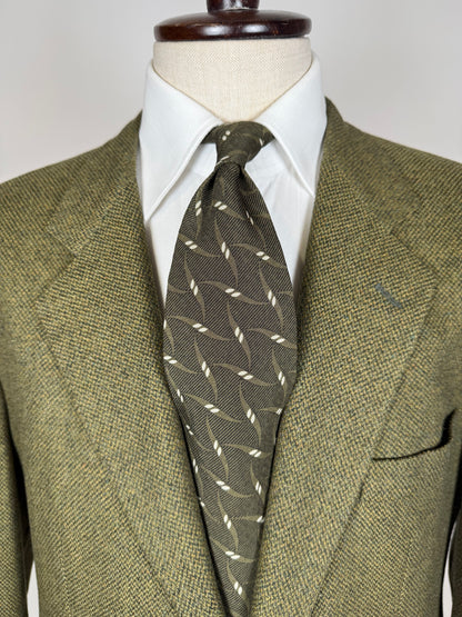 Cravatta Armani vintage verde micro fantasia