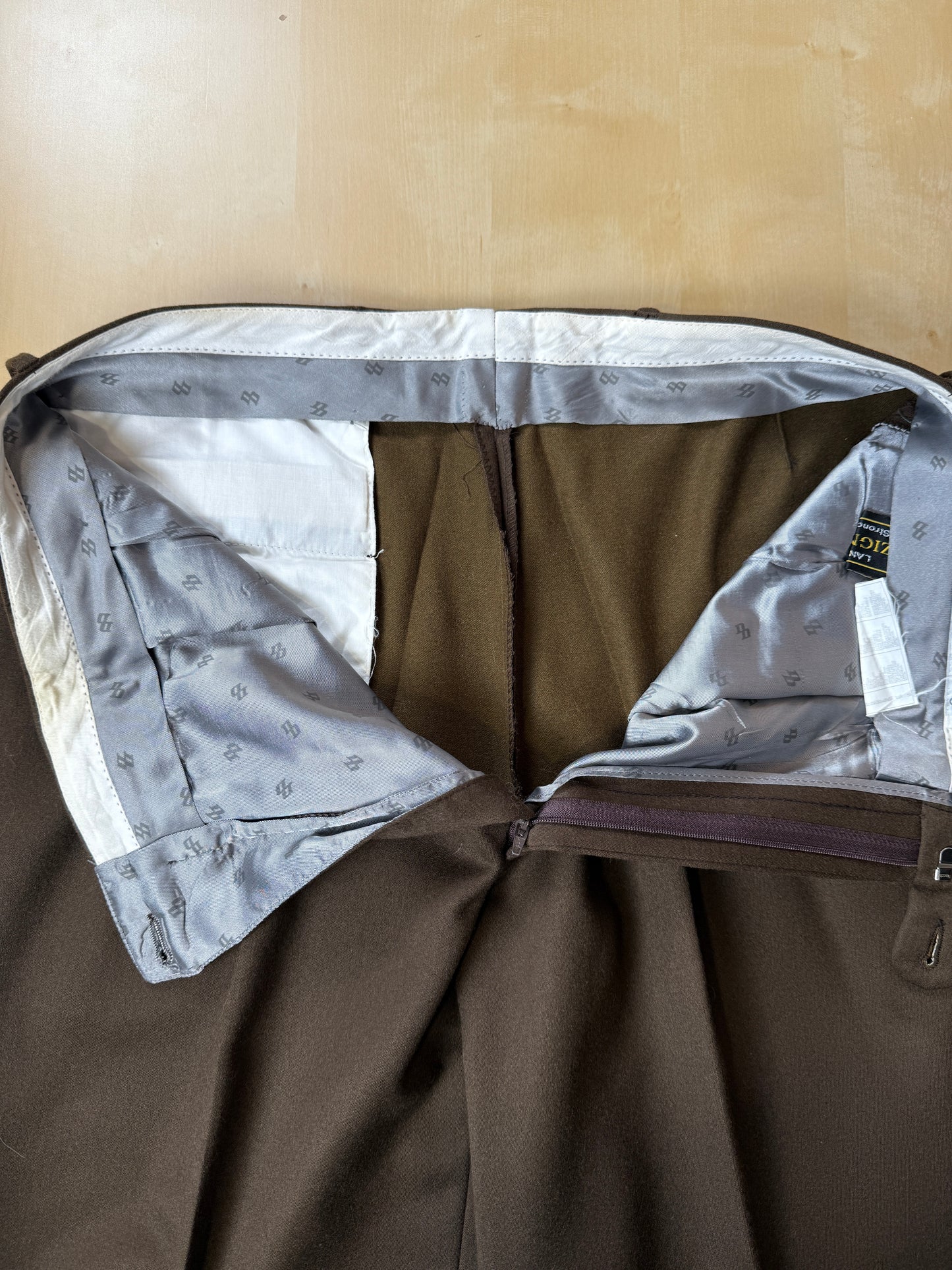 Pantaloni anni ‘80 flanella marrone scuro - tg. 52/54