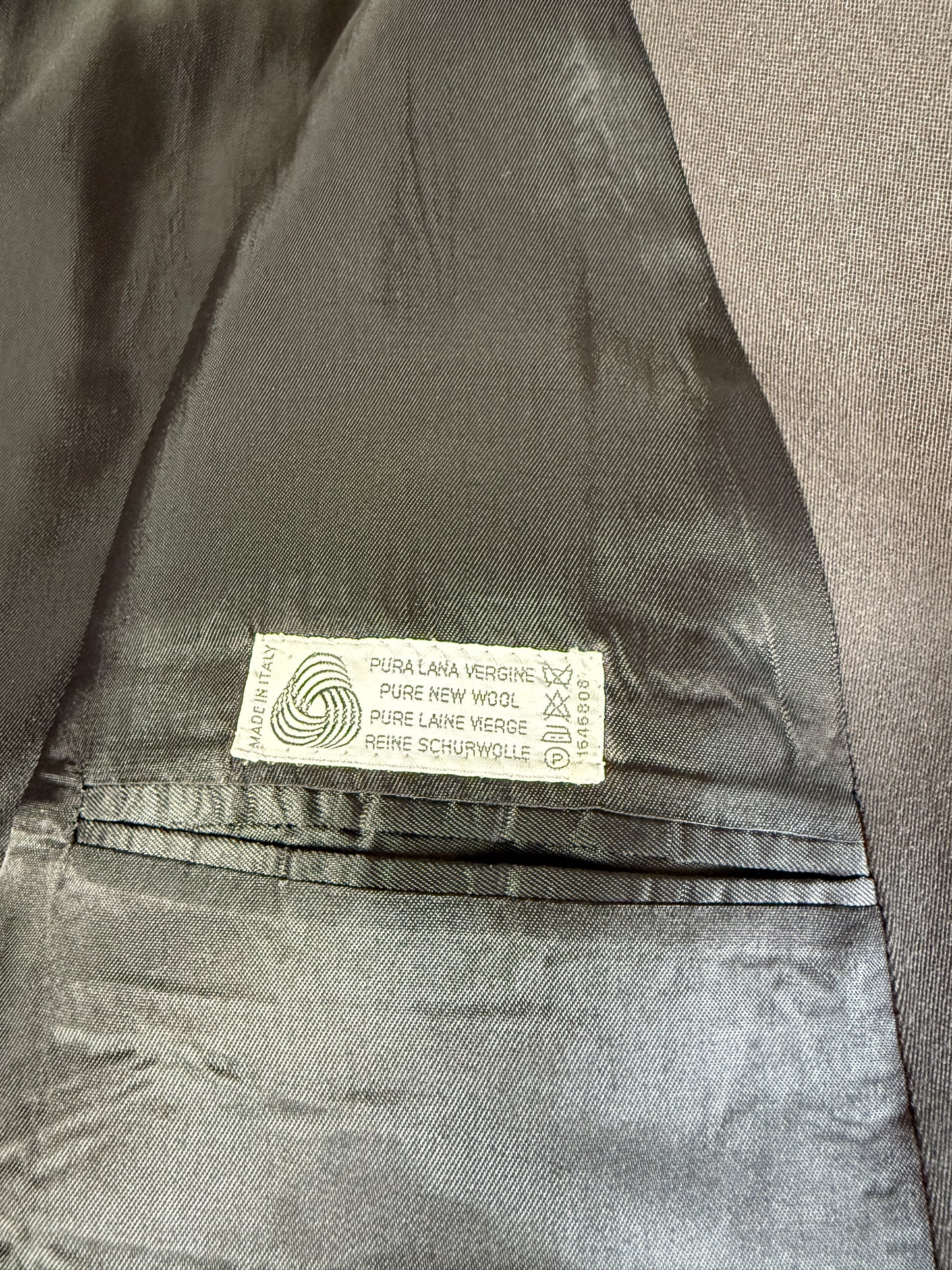 Completo doppiopetto anni ‘80 flanella verde petrolio - tg. 50/52 drop alto