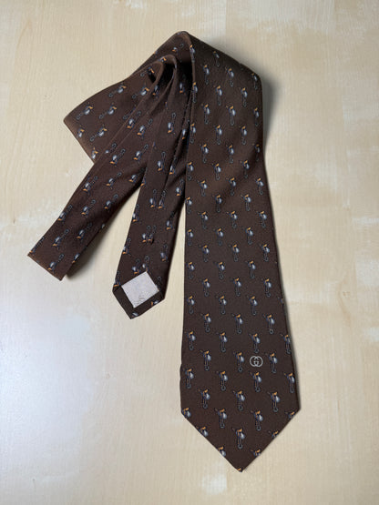 Cravatta Gucci vintage con selle e staffe