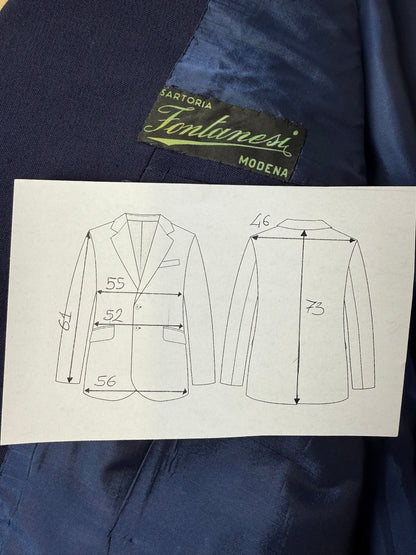 Giacca sartoriale anni ‘50/‘60 tela di lana blu - tg. 48/50 corta
