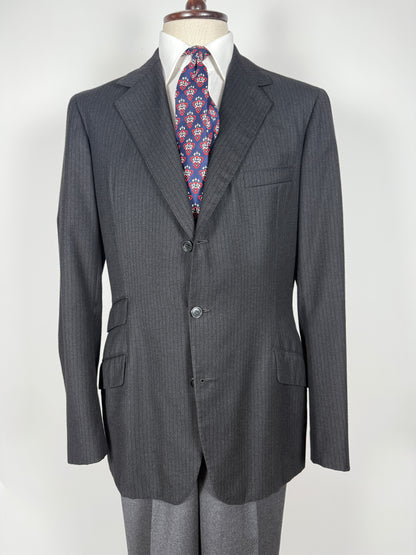 Giacca anni '50/'60 flanella antracite gessato - tg. 50/52