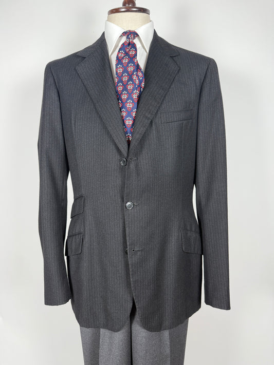 Giacca anni '50/'60 flanella antracite gessato - tg. 50/52