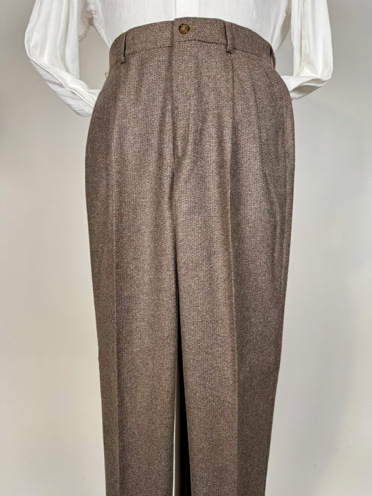 Pantaloni anni ‘70 flanella tabacco misto lana (NOS) - tg. 44