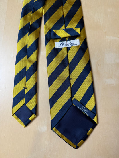 Cravatta regimental navy e giallo oro