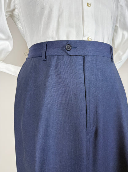 Pantaloni fresco lana blu anni '80 - tg. 48/50