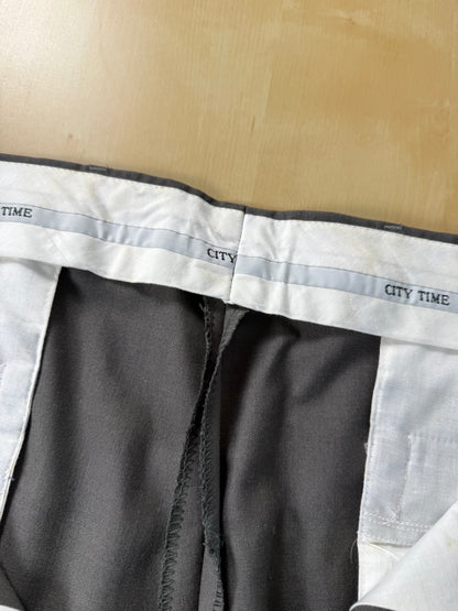 Pantaloni fresco lana grigio petrolio anni '80 (NOS) - tg. 52