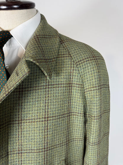 Cappotto raglan De Paz tweed verde cachi - tg. 54-56