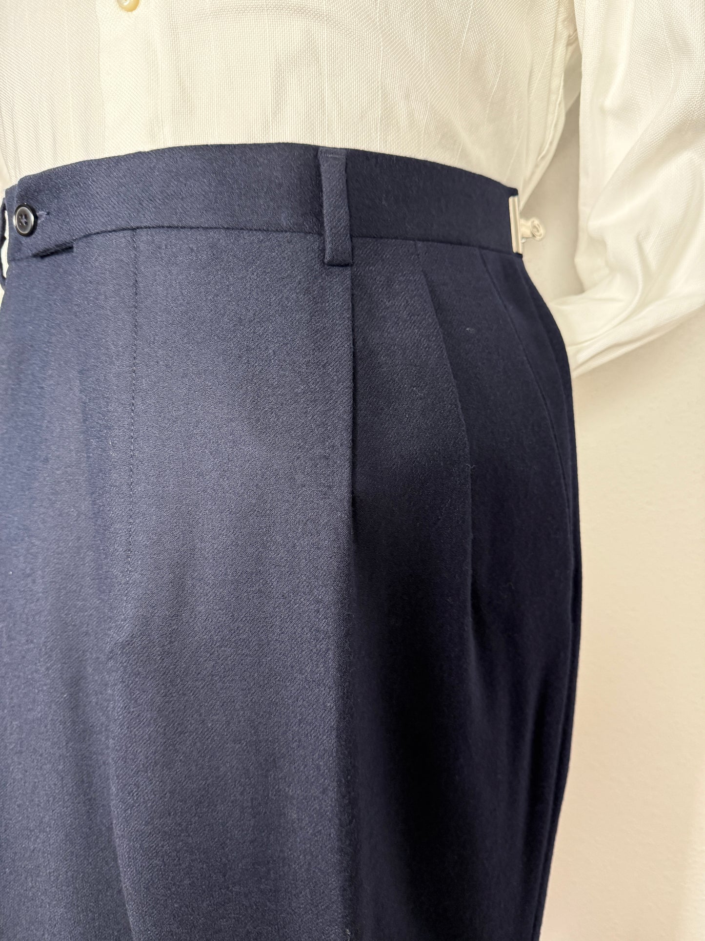 Pantalone anni ‘90 in flanella blu notte (NOS) - tg. 50