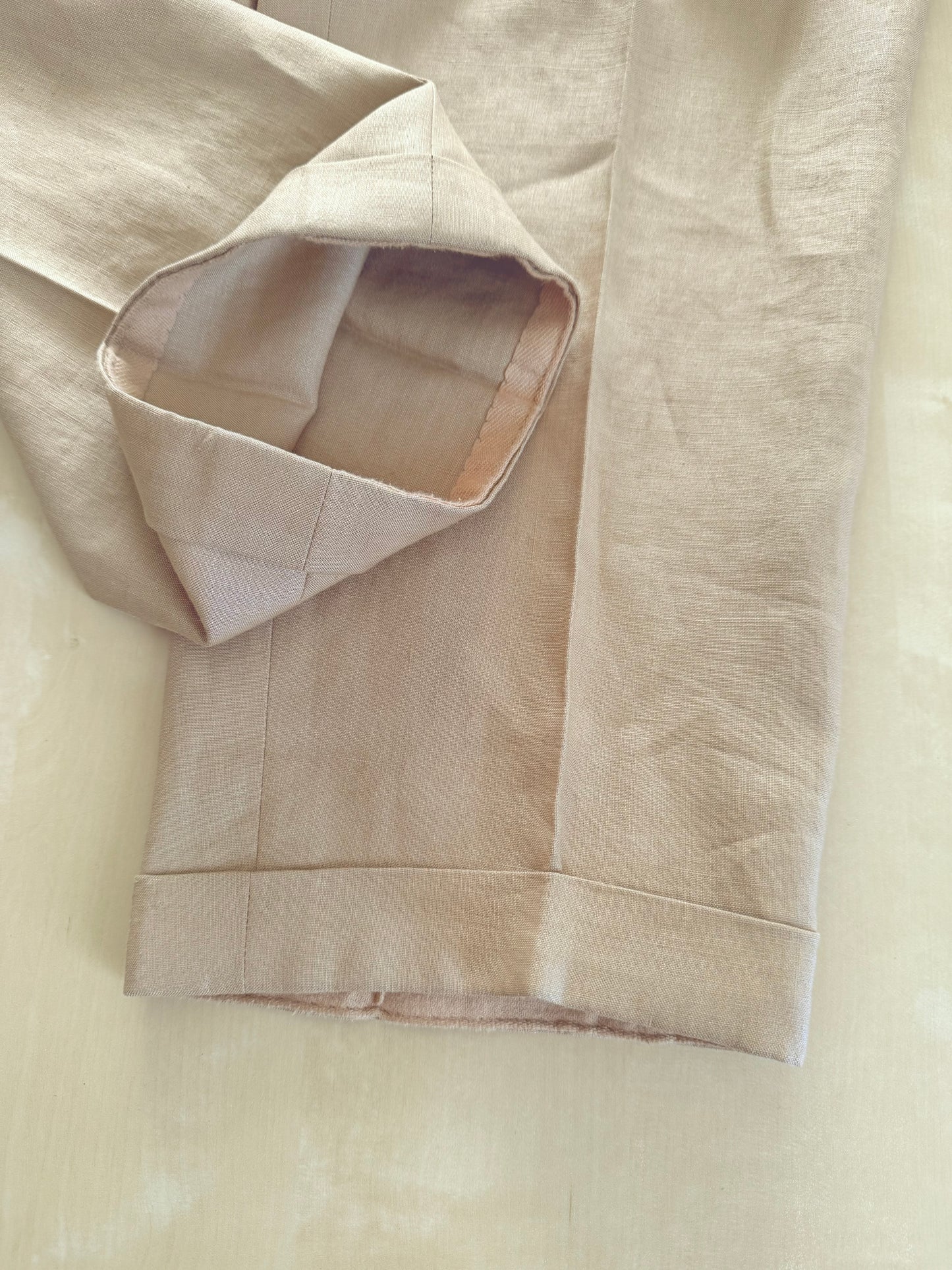 Completo sartoriale F. Di Marco lino irlandese beige - tg. 52 corta