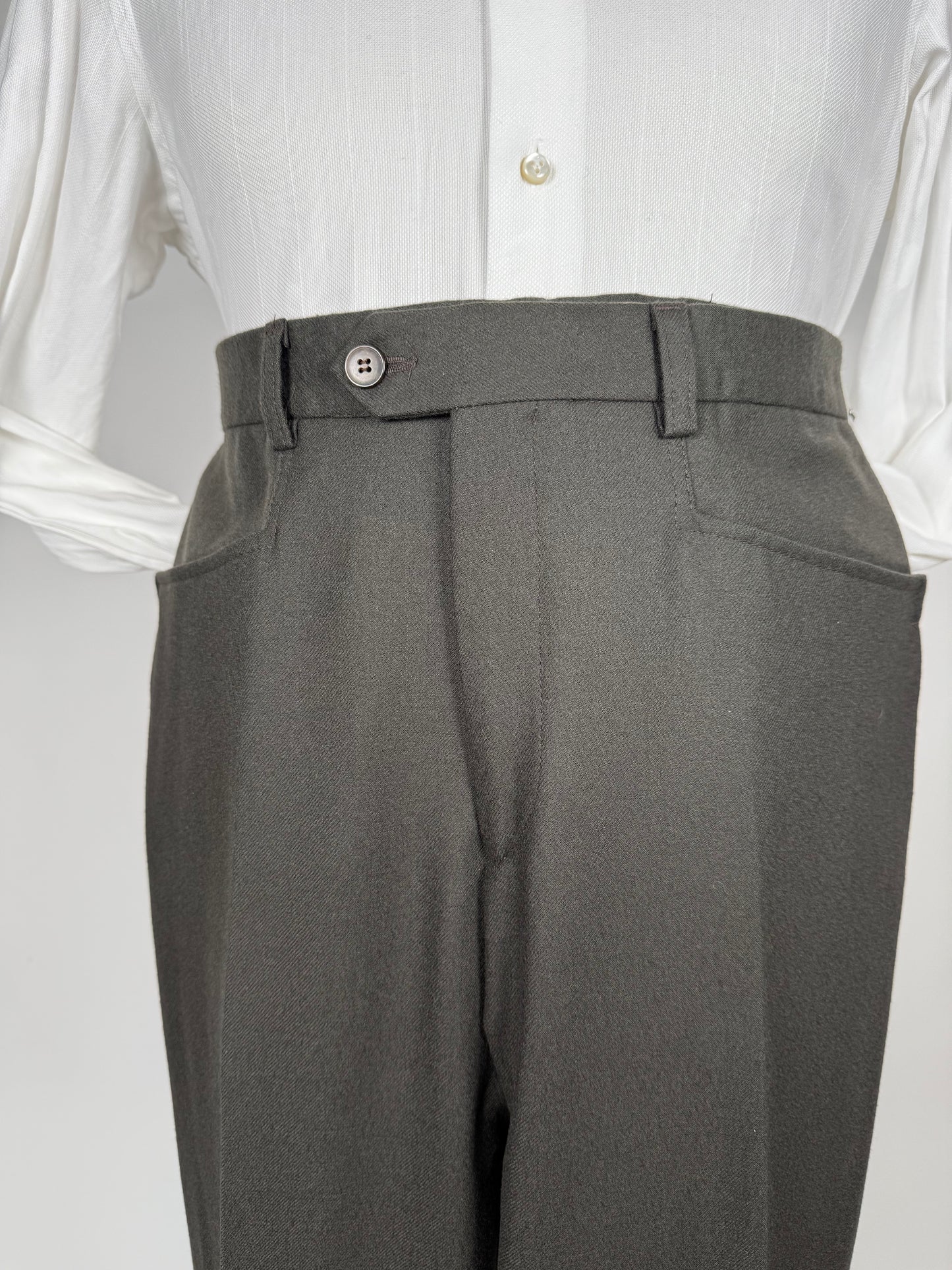 Pantaloni flanella verde/cachi anni ‘90 (NOS) - tg. 50