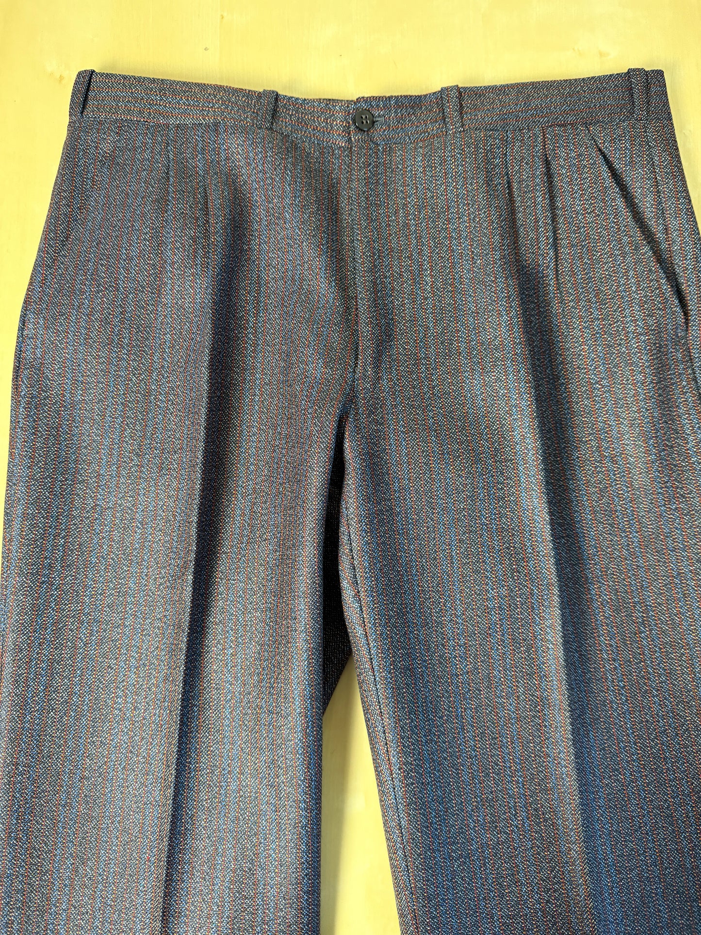 Completo sartoriale anni ‘70 rosso e blu sale-pepe - tg. 50