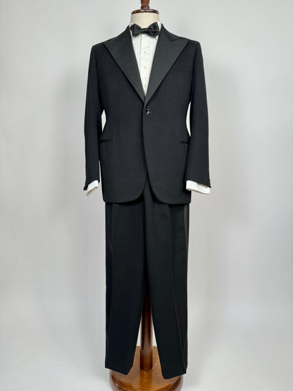 Smoking sartoriale anni ‘40/‘50 monopetto revers a lancia - tg. 46/48