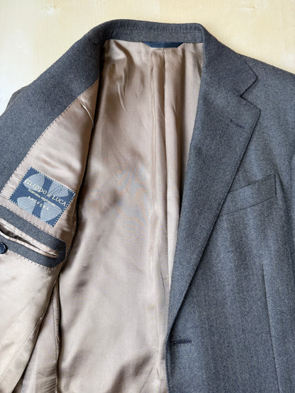 Giacca in lana e cashmere marrone spigato - tg. 44/46