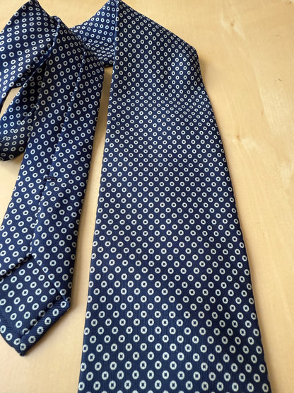 Cravatta Marinella navy micro fantasia cerchiolini