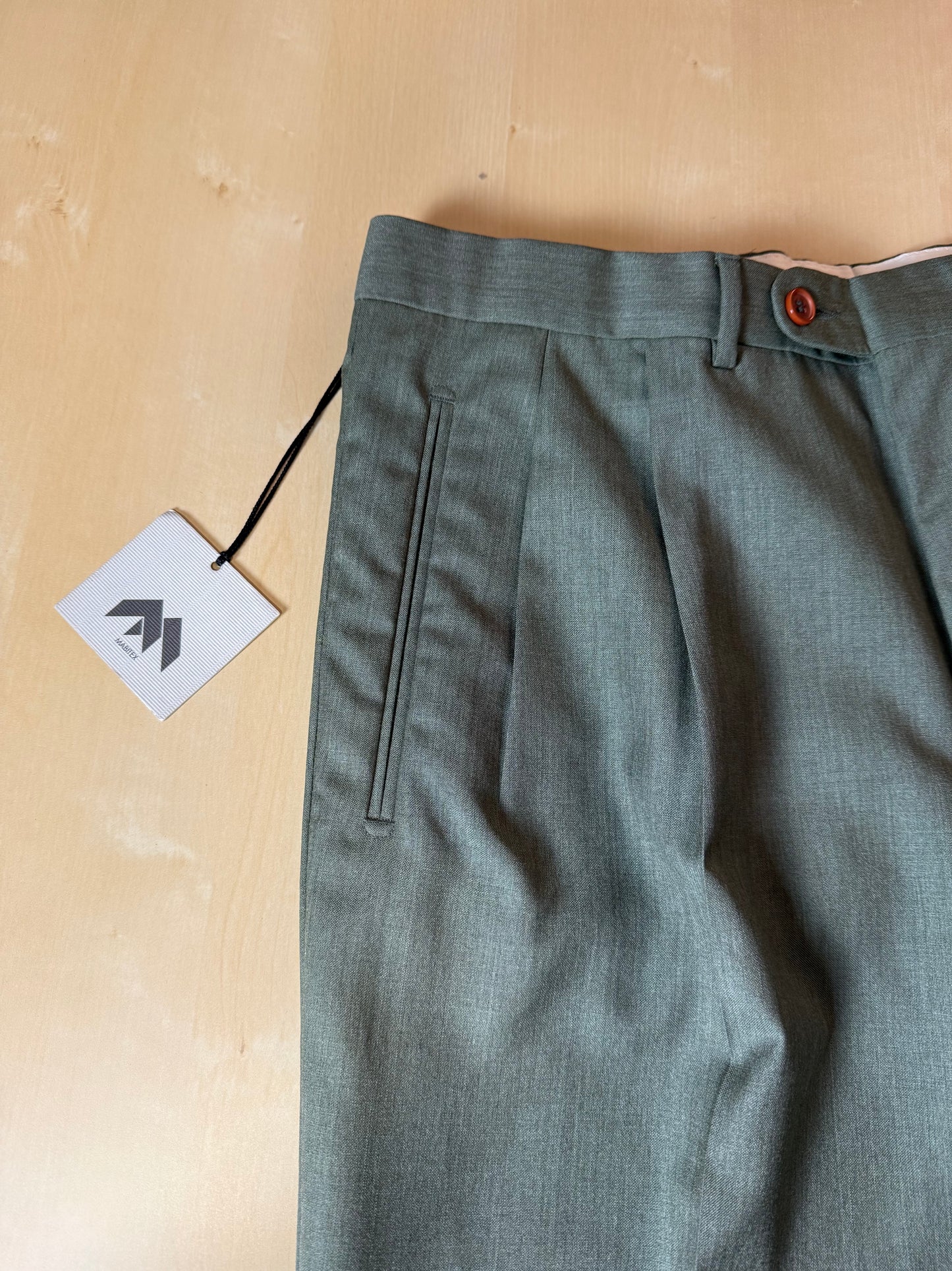 Pantaloni fresco lana verde scuro anni '80 (NOS) - tg. 50
