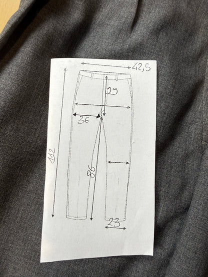 Pantaloni fresco lana grigio antracite anni '80 - tg. 48