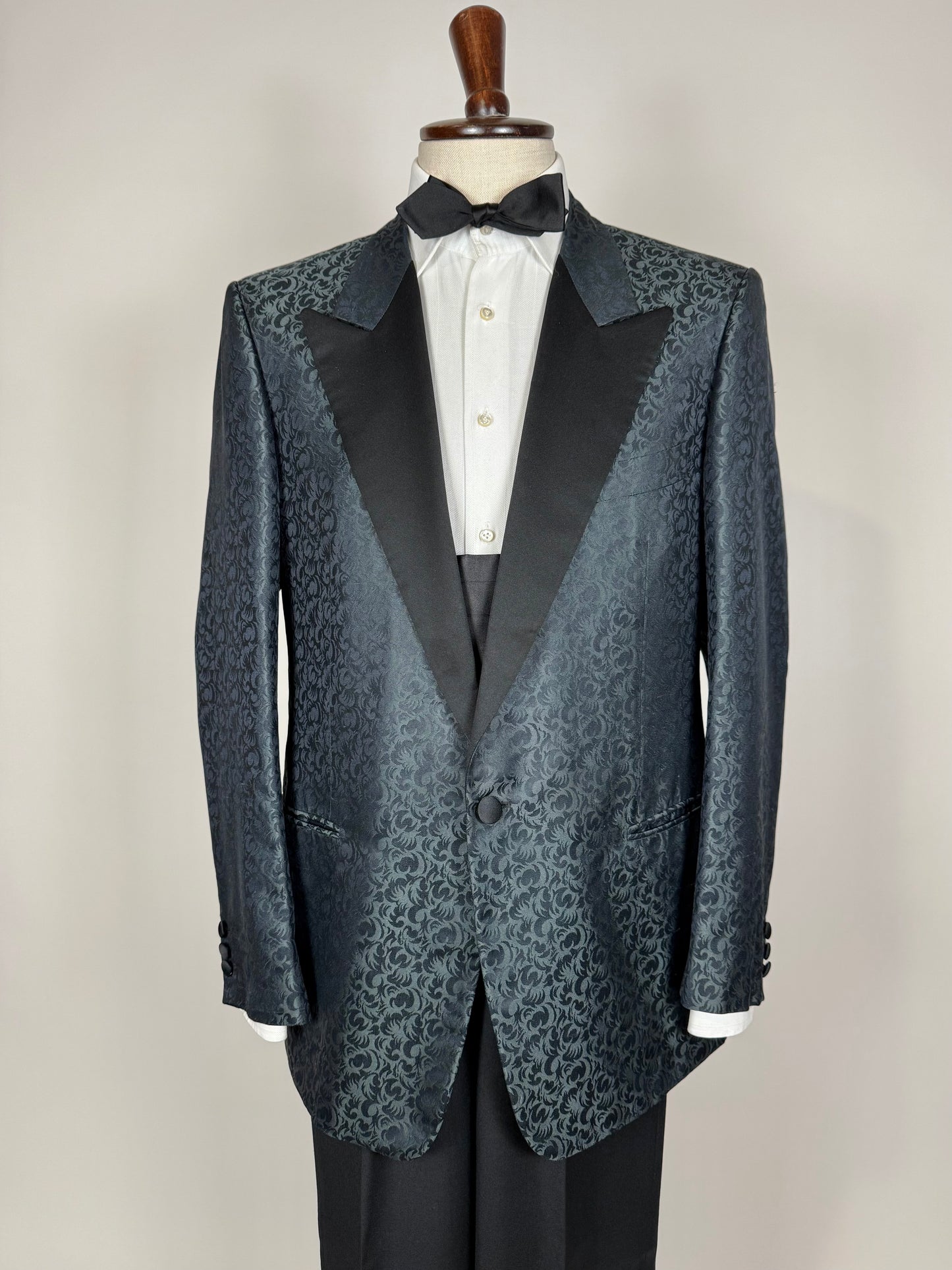 Giacca da smoking Pal Zileri anni '80 in seta shantung damascata - tg. 52