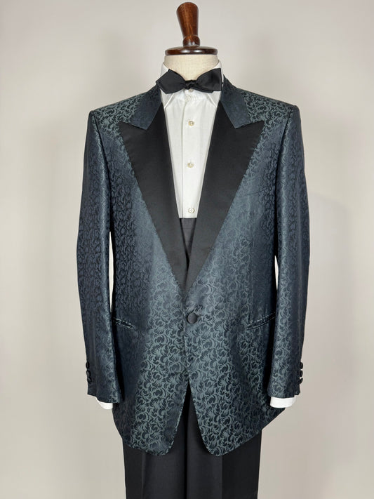 Giacca da smoking Pal Zileri anni '80 in seta shantung damascata - tg. 52