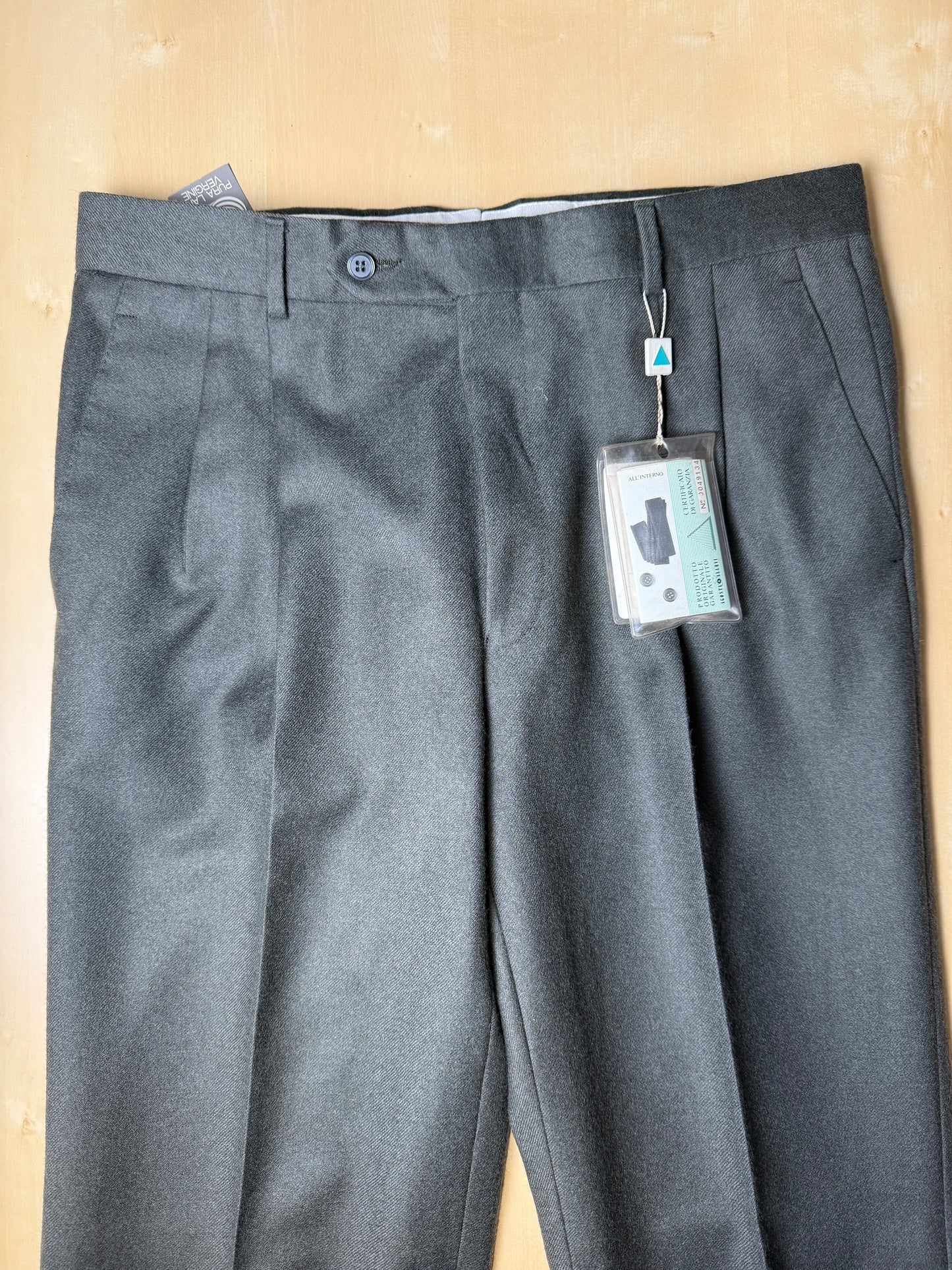 Pantaloni anni ‘70/‘80 in flanella verde scuro (NOS) - tg. 48