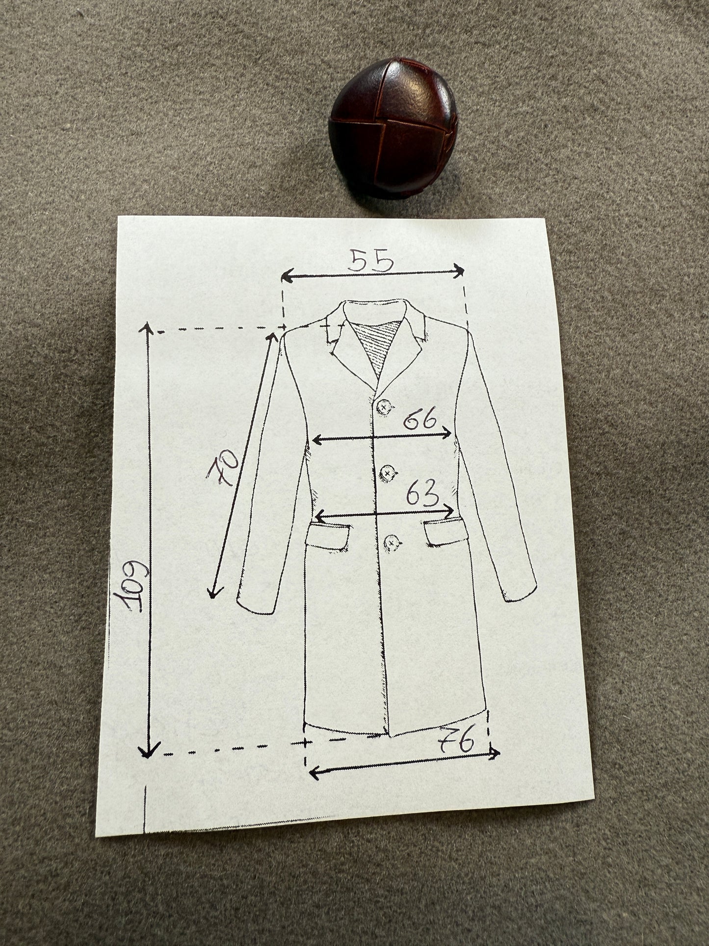 Cappotto De Paz doppiopetto grigio/cachi - tg. 56-58