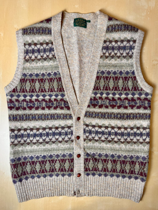 Gilet in pura lana anni ‘80 fantasia - L/XL