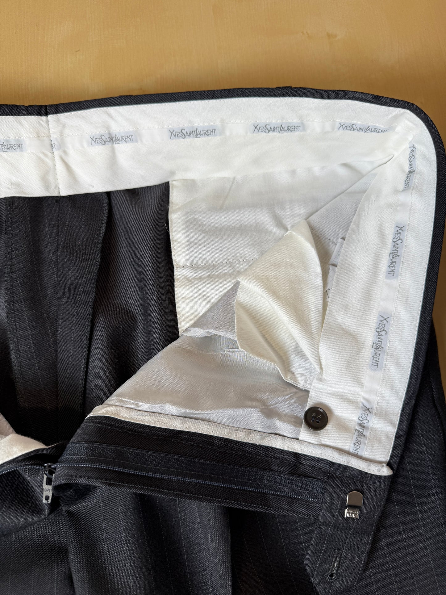 Completo Yves Saint Laurent anni ‘90 grigio gessato - tg. 54/56