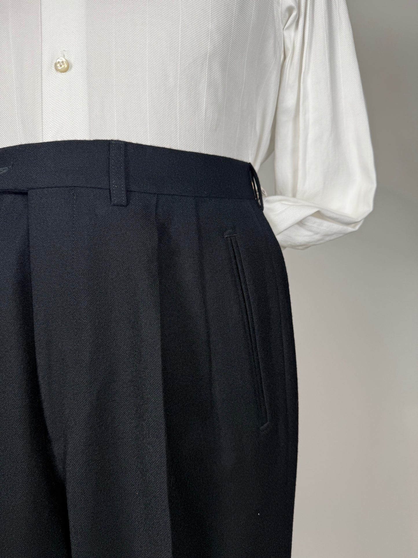Pantaloni anni ‘80 flanella blu notte (NOS) - tg. 46