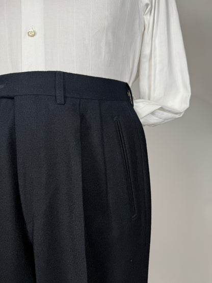 Pantaloni anni ‘80 flanella blu notte (NOS) - tg. 46