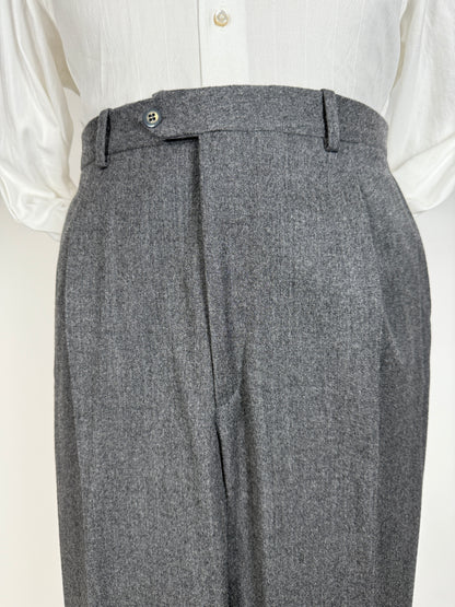 Pantaloni anni ‘70/‘80 flanella grigia - tg. 52