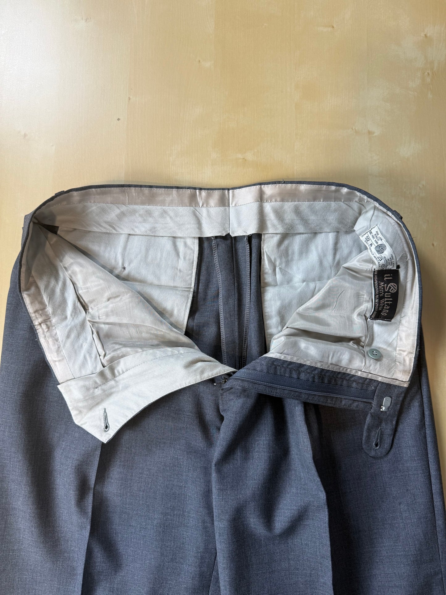 Pantaloni fresco lana grigio antracite anni '80 - tg. 48