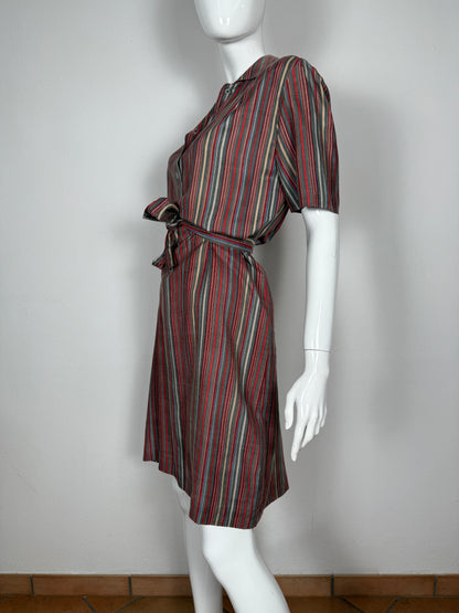 Abito chemisier in seta Saint Laurent Rive Gauche anni ‘70/‘80 - tg. M/L