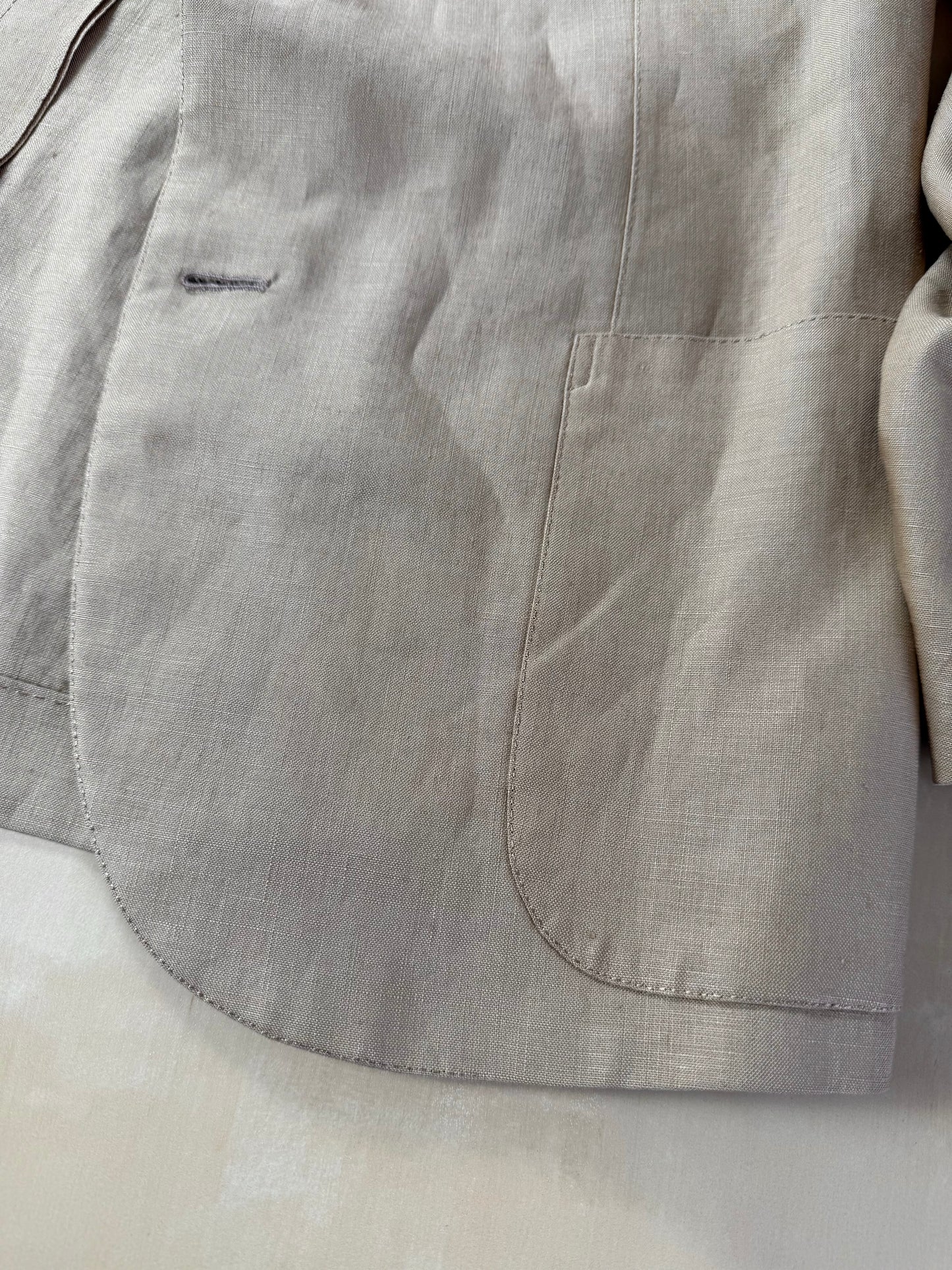 Completo sartoriale F. Di Marco lino irlandese beige - tg. 52 corta