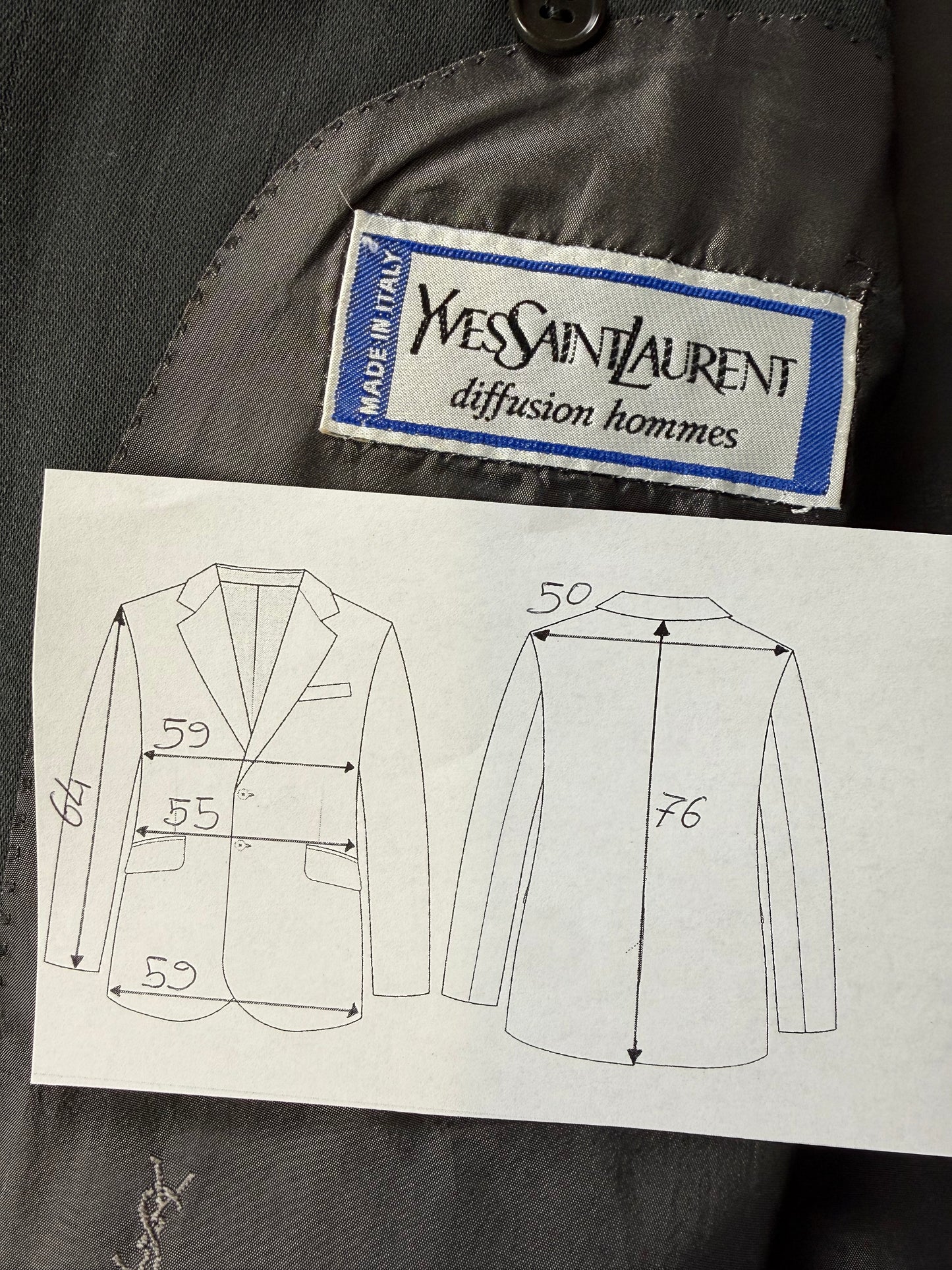 Giacca Yves Saint Laurent anni ‘80 verde petrolio - tg. 52/54